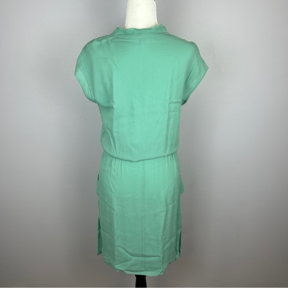 Escada Sport Dafari Chiffon Cap Sleeve Button Dress Size 34 Mint Green - Picture 15 of 15